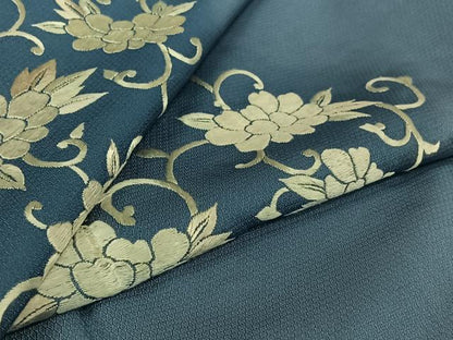 平和屋着物▽訪問着　単衣　総刺繍　花唐草文　正絹　逸品　AABJ9821jh