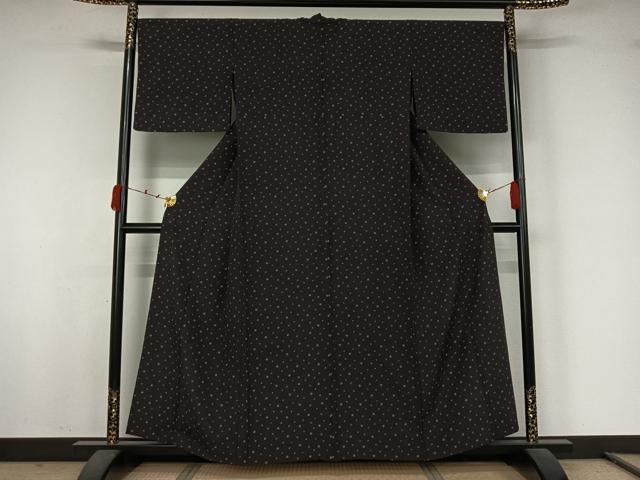 平和屋着物▽上質な小紋　単衣　水玉文　正絹　逸品　AABJ9825jh