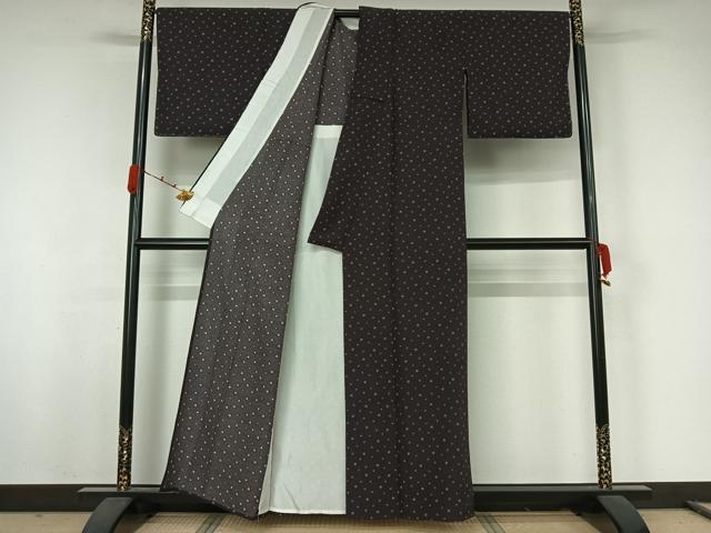 平和屋着物▽上質な小紋　単衣　水玉文　正絹　逸品　AABJ9825jh