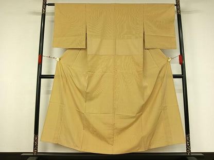 平和屋着物▽上質な小紋　単衣　縞　正絹　逸品　AABJ9826jh