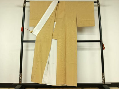 平和屋着物▽上質な小紋　単衣　縞　正絹　逸品　AABJ9826jh
