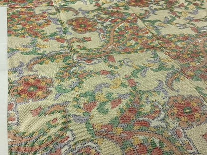 平和屋着物▽上質な紬　単衣　雪輪花文　正絹　逸品　AABJ9827jh