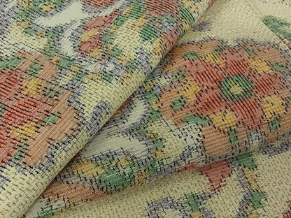 平和屋着物▽上質な紬　単衣　雪輪花文　正絹　逸品　AABJ9827jh