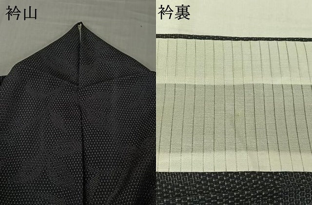 平和屋着物▽本塩沢　単衣　110亀甲　花唐草文　正絹　逸品　AABJ9828jh
