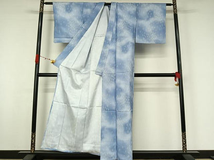 平和屋着物▽小紋　単衣　樹林文　暈し染め　洗える着物　AABJ9830jh