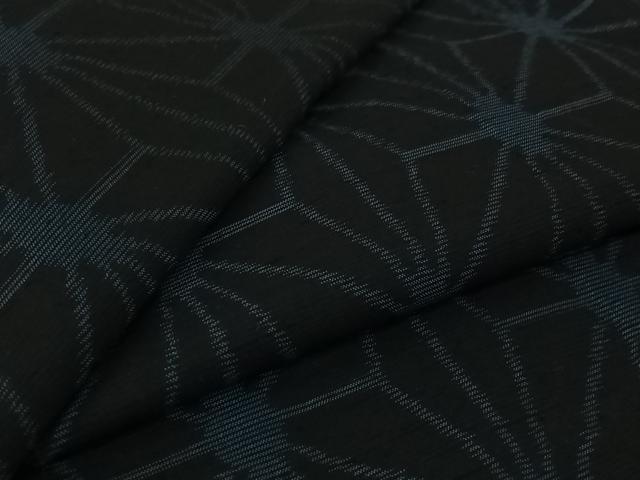 平和屋着物▽上質な紬　単衣　麻の葉文様　正絹　逸品　AABJ9831jh