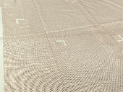 平和屋着物▽上質な紬　単衣　幾何学文様　正絹　逸品　AABJ9832jh