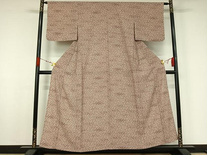 平和屋着物▽小紋　単衣　花尽くし文　さんび謹製　洗える着物　AABJ9835jh