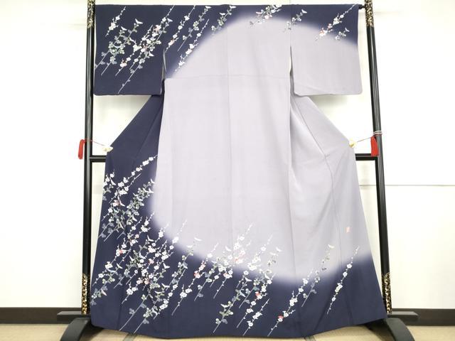 平和屋着物●名門・上野家　四代目 上野真(二代目 上野為二)　訪問着　枝花文　暈し染め　正絹　逸品　AABJ9842cs