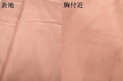 平和屋着物●上質な紬　色無地　紅梅色　正絹　逸品　AABJ9845cs