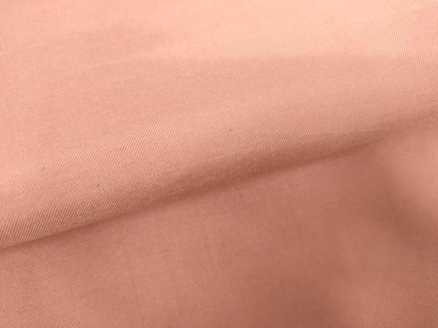 平和屋着物●上質な紬　色無地　紅梅色　正絹　逸品　AABJ9845cs