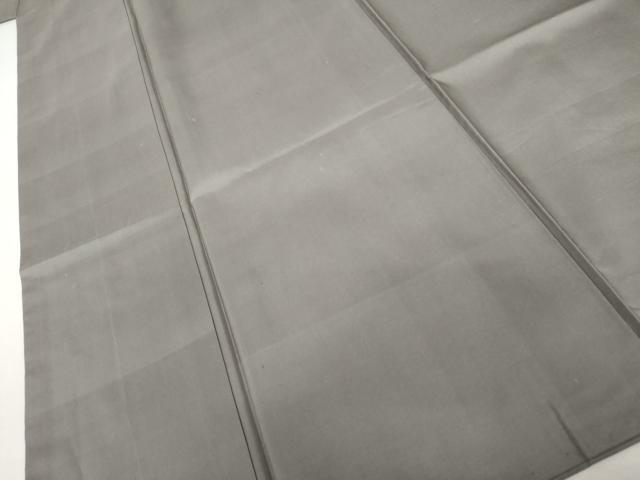 平和屋着物●男性　本場縞大島紬　色無地　銀鼠色　正絹　逸品　AABJ9846cs