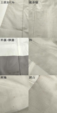 平和屋着物●男性　結城紬　色無地　絹鼠色　正絹　逸品　AABJ9847cs