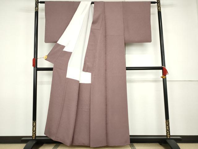 平和屋着物●上質な色無地　花唐草地紋　浅紫色　正絹　逸品　AABJ9849cs