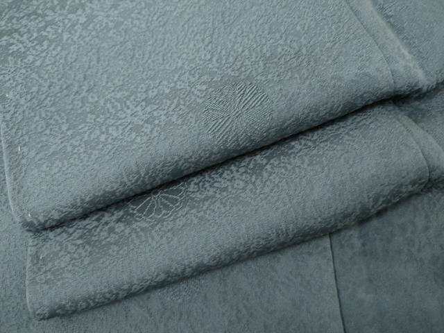 平和屋着物●上質な色無地　舞花地紋　浅縹色　正絹　逸品　AABJ9852cs