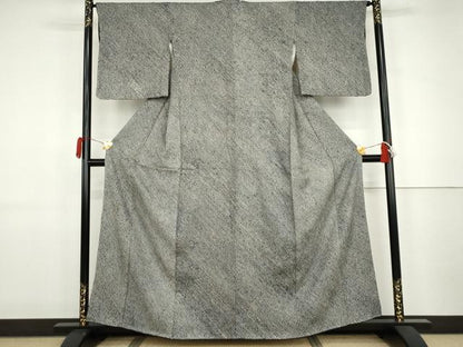 平和屋着物●大変加工の良い総絞り小紋　黒地　正絹　逸品　AABJ9857cs