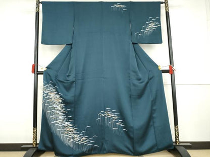 平和屋着物●訪問着　枝葉文　金彩　正絹　逸品　未使用　AABJ9859cs