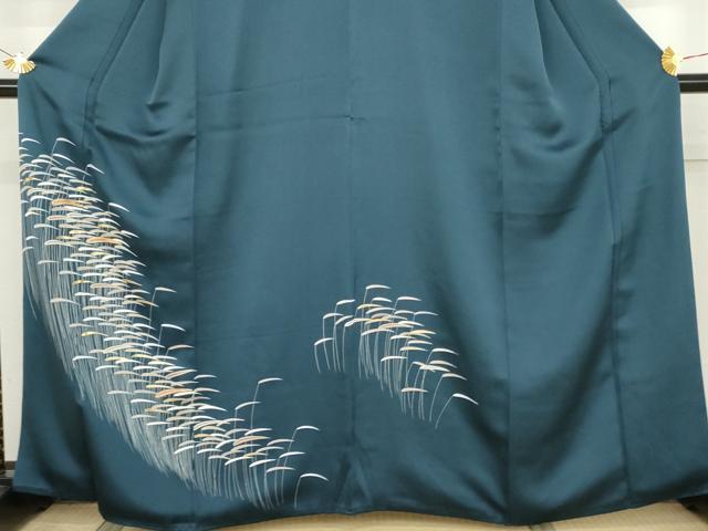 平和屋着物●訪問着　枝葉文　金彩　正絹　逸品　未使用　AABJ9859cs