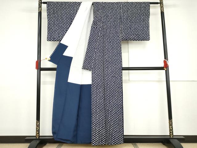 平和屋着物●上質な小紋　総絞り　正絹　逸品　AABJ9861cs