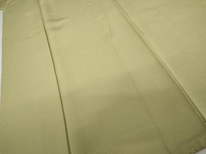 平和屋着物●上質な色無地　枯草色　正絹　逸品　AABJ9864cs