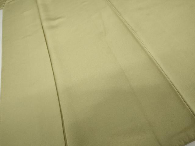 平和屋着物●上質な色無地　枯草色　正絹　逸品　AABJ9864cs