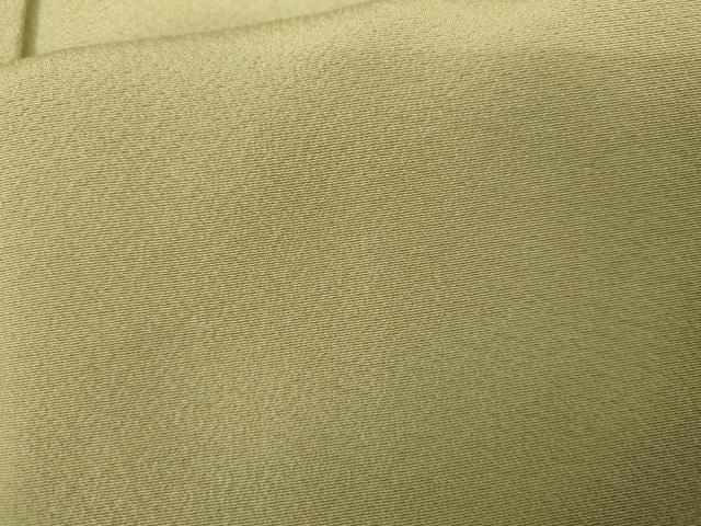 平和屋着物●上質な色無地　枯草色　正絹　逸品　AABJ9864cs