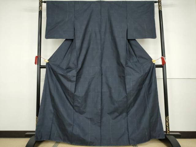 平和屋着物●本場大島紬　市松文　正絹　逸品　未使用　AABJ9874cs