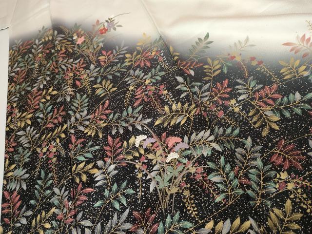 平和屋着物●訪問着　刺繍　枝花文　暈し染め　金糸　金彩　正絹　逸品　AABJ9875cs
