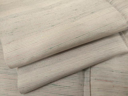 平和屋着物●紅花紬　米沢　霞横段文　正絹　逸品　AABJ9877cs