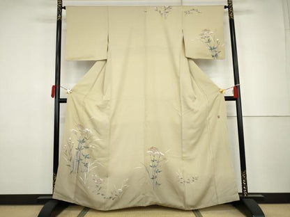 平和屋着物●訪問着　友禅　作家物　順　女郎花　おみなえし　暈し染め　正絹　逸品　AABJ9878cs