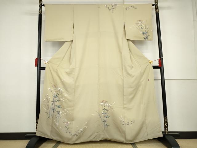 平和屋着物●訪問着　友禅　作家物　順　女郎花　おみなえし　暈し染め　正絹　逸品　AABJ9878cs
