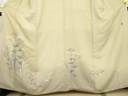 平和屋着物●訪問着　友禅　作家物　順　女郎花　おみなえし　暈し染め　正絹　逸品　AABJ9878cs