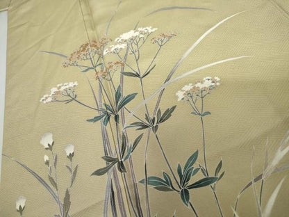 平和屋着物●訪問着　友禅　作家物　順　女郎花　おみなえし　暈し染め　正絹　逸品　AABJ9878cs