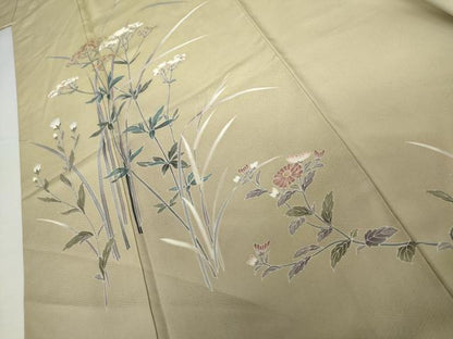平和屋着物●訪問着　友禅　作家物　順　女郎花　おみなえし　暈し染め　正絹　逸品　AABJ9878cs