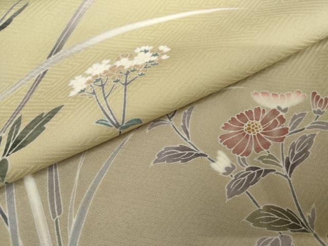 平和屋着物●訪問着　友禅　作家物　順　女郎花　おみなえし　暈し染め　正絹　逸品　AABJ9878cs