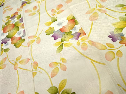 平和屋着物●上質な小紋　草花文　金彩　正絹　逸品　AABJ9882cs