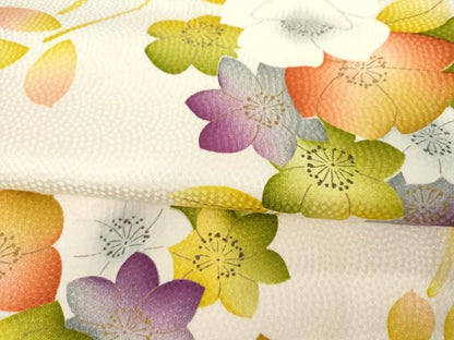 平和屋着物●上質な小紋　草花文　金彩　正絹　逸品　AABJ9882cs