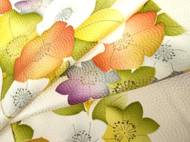 平和屋着物●上質な小紋　草花文　金彩　正絹　逸品　AABJ9882cs