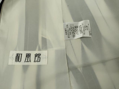 平和屋着物●豪華振袖　片身替わり　カラス　矢羽根　銀糸　AABJ9885cs