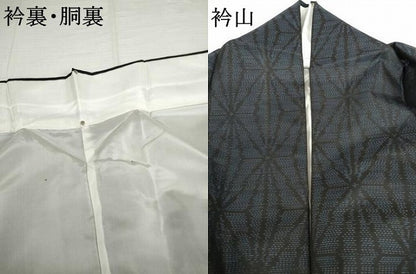 平和屋着物●本場大島紬　麻の葉文様　正絹　逸品　AABJ9891cs