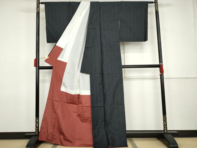 平和屋着物●本場大島紬　麻の葉文様　正絹　逸品　AABJ9891cs