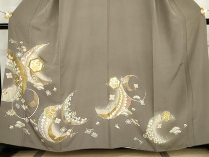 平和屋着物●豪華色留袖　友禅　駒刺繍　吉祥宝尽くし　福　寿　暈し染め　金彩　正絹　逸品　AABJ9893cs