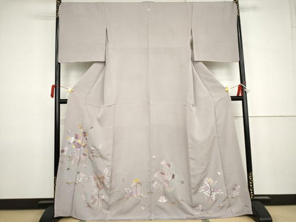 平和屋着物●豪華色留袖　駒刺繍　総刺繍　更紗花文　正絹　逸品　AABJ9898cs