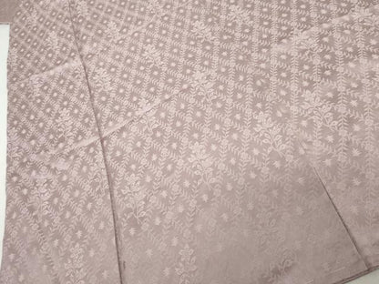 平和屋着物●上質な色無地　花格子地紋　紅藤色　さが美扱い　正絹　逸品　未使用　AABJ9900cs