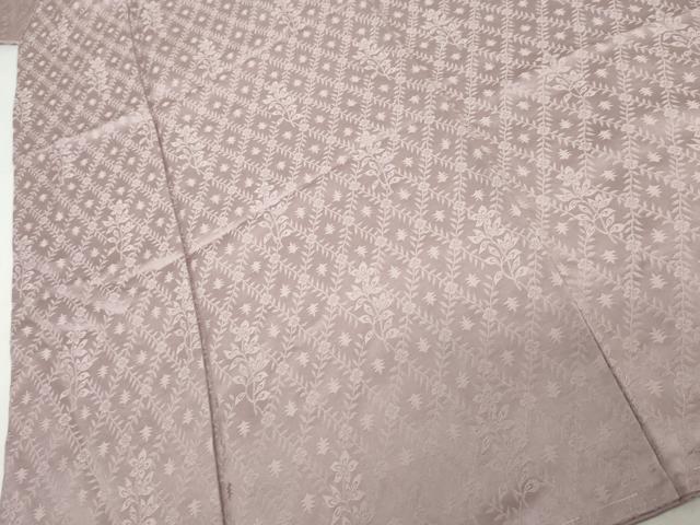 平和屋着物●上質な色無地　花格子地紋　紅藤色　さが美扱い　正絹　逸品　未使用　AABJ9900cs