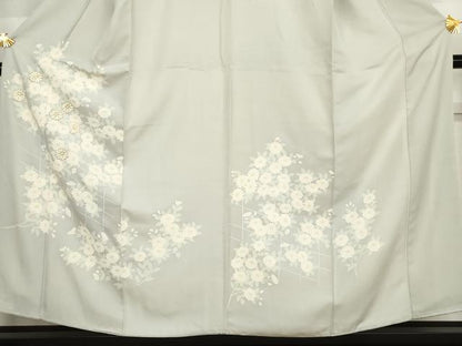 平和屋着物●訪問着　駒刺繍　枝花文　高島屋扱い　正絹　逸品　AABJ9901cs