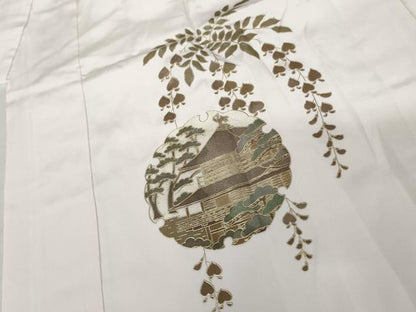 平和屋着物●長襦袢　袷　雪輪京風景文　金彩　さが美扱い　正絹　逸品　未使用　AABJ9904cs