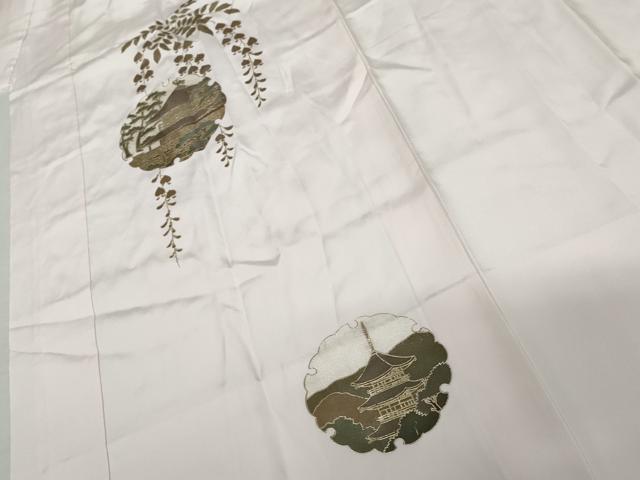 平和屋着物●長襦袢　袷　雪輪京風景文　金彩　さが美扱い　正絹　逸品　未使用　AABJ9904cs