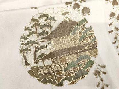 平和屋着物●長襦袢　袷　雪輪京風景文　金彩　さが美扱い　正絹　逸品　未使用　AABJ9904cs