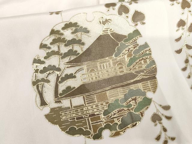 平和屋着物●長襦袢　袷　雪輪京風景文　金彩　さが美扱い　正絹　逸品　未使用　AABJ9904cs